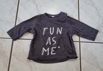 t-shirt manches longues garçon gris foncé taille 3 mois