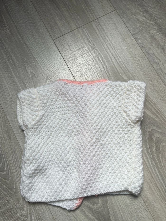 Gilet tricot sans manche 3-6 mois bébé fille - photo numéro 3
