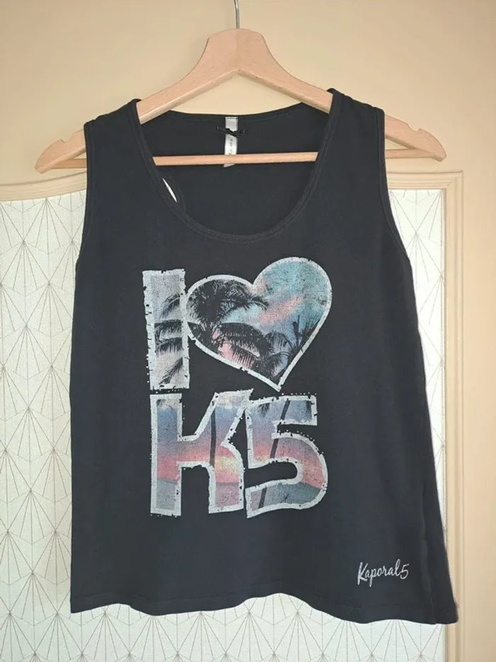 Débardeur femme XS ou fille 16 ans noir Kaporal tbe