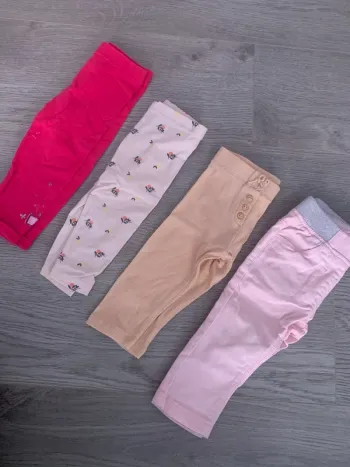 Lot de 4 legging pantalon rose 12 mois