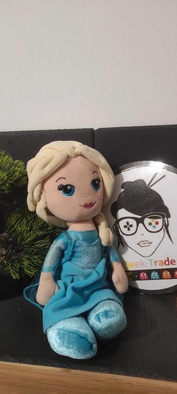 Peluche Elsa La Reine des Neiges Disney Nicotoy bleu poupée 34 cm