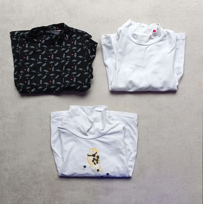 Lot de 3 hauts à col roulé fille - 24 mois