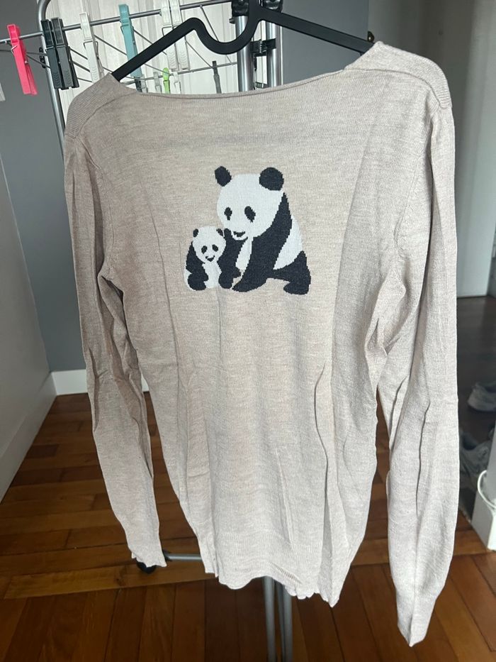 Pull col V beige taille S - photo numéro 4