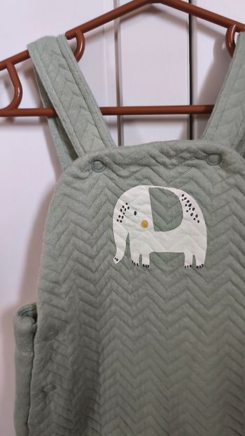 Salopette bébé mixte vert d'eau éléphant 3 mois