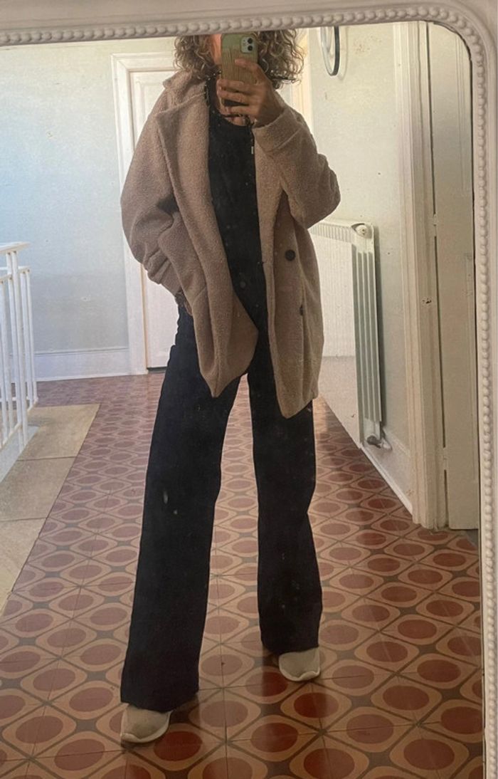 Veste moumoute beige