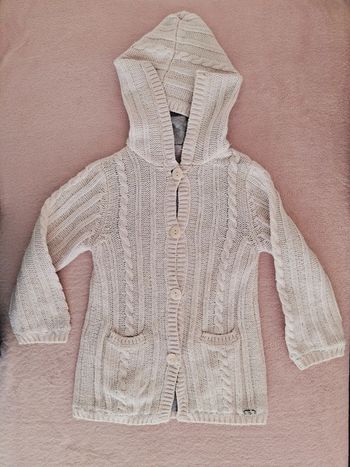 Gilet long doublé à capuche Cyrillus 3 ans rose clair