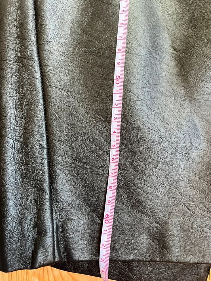 Jupe crayon mi longue cuir synthétique noir taille 38 - photo numéro 6