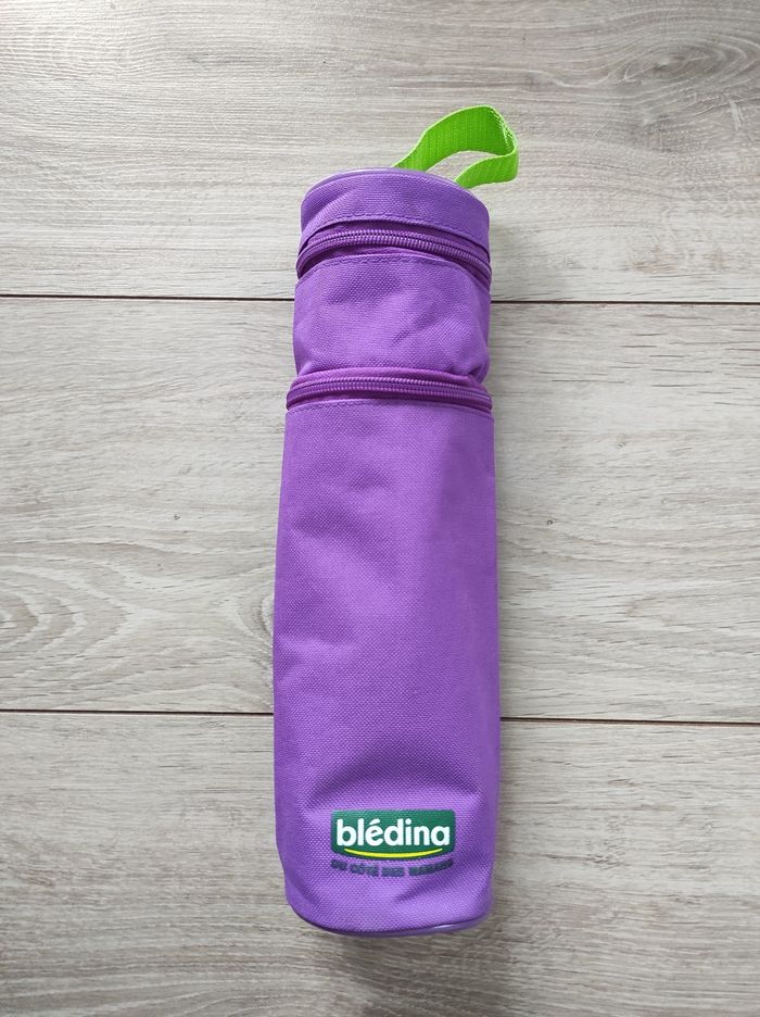 Sac isotherme 2 compartiments bledina violet et vert