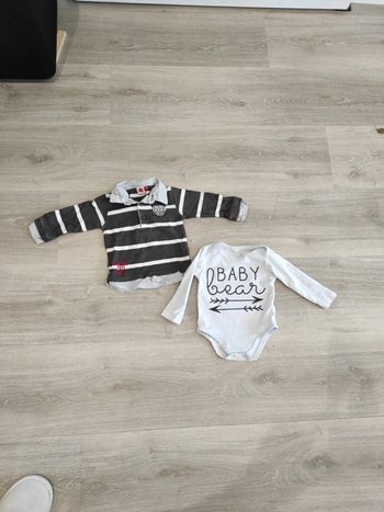 Lot un body manches longues et polo 9 mois