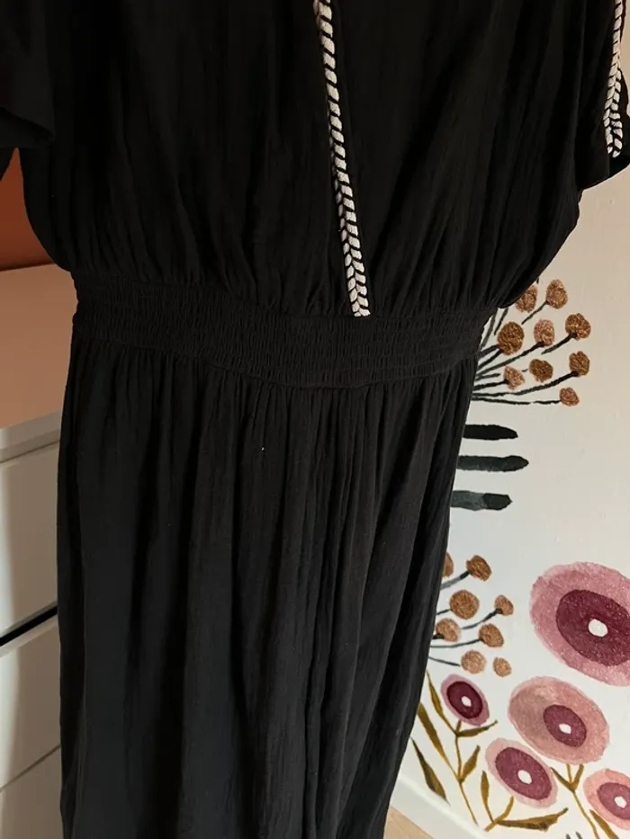 Robe longue noir en gaze de coton Kiabi - photo numéro 6