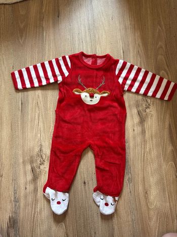 Pyjama velours Noël Renne rouge 6 mois Vertbaudet