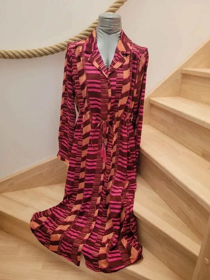 Robe chemise longue fluide taille L - photo numéro 3