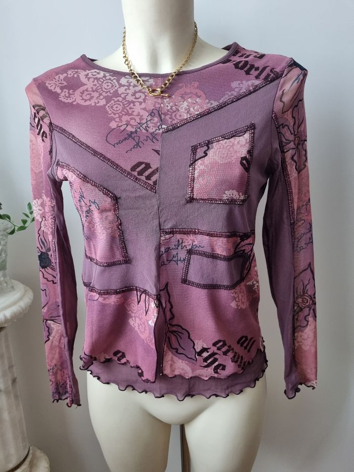 Top en mesh violet vintage - photo numéro 10
