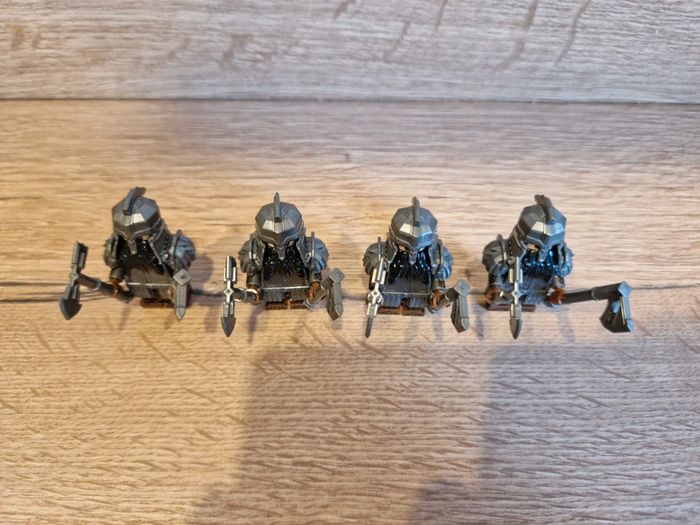 Figurines type lego 4 guerriers nains seigneur des anneaux - photo numéro 6