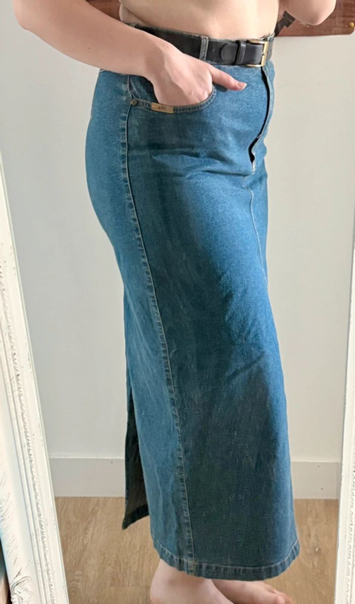 Jupe en jeans longue coupe crayon 90s Zaffiri 40 - photo numéro 4