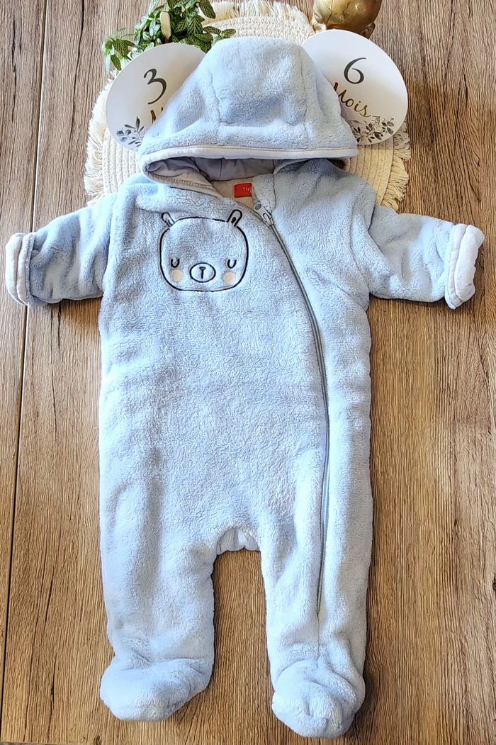 Combinaison Bébé Garçon 3/6mois Tissaia Bleu clair