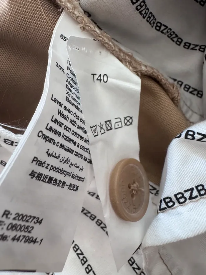 Chino droit BZB – Beige – Taille 40 – Neuf - photo numéro 6