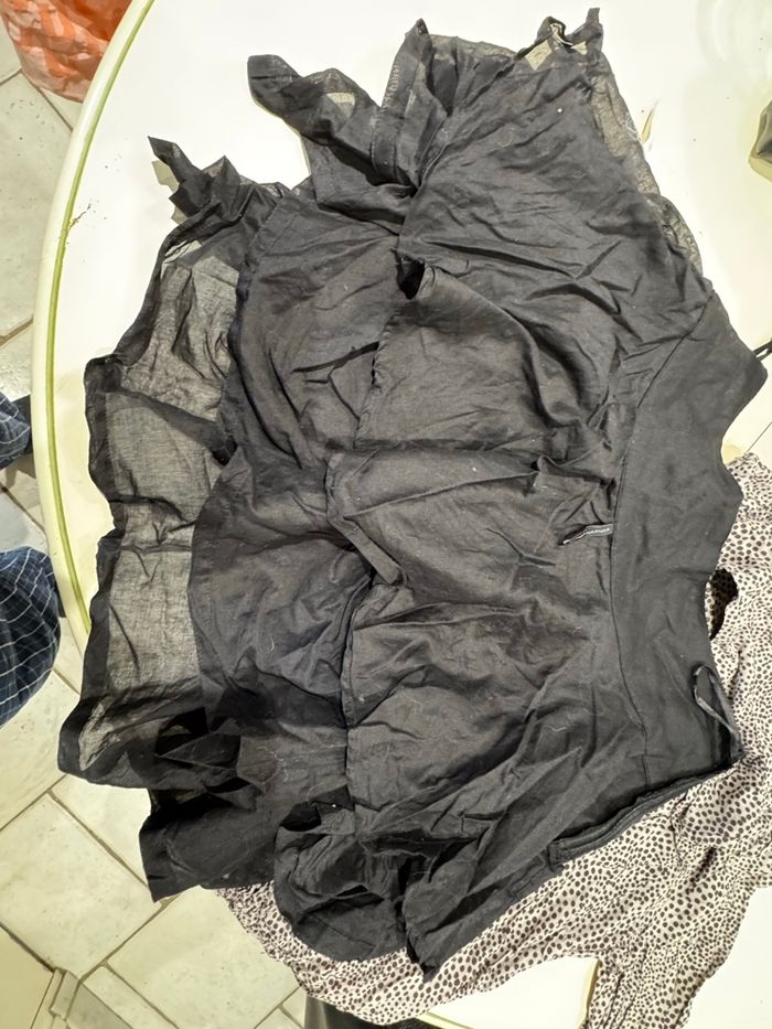 Minijupe Naf, Naf, taille 38 volant asymétrique, coton, noir - photo numéro 5