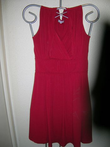 robe rouge coeur croisé drapée "Jacqueline rieu" T.36