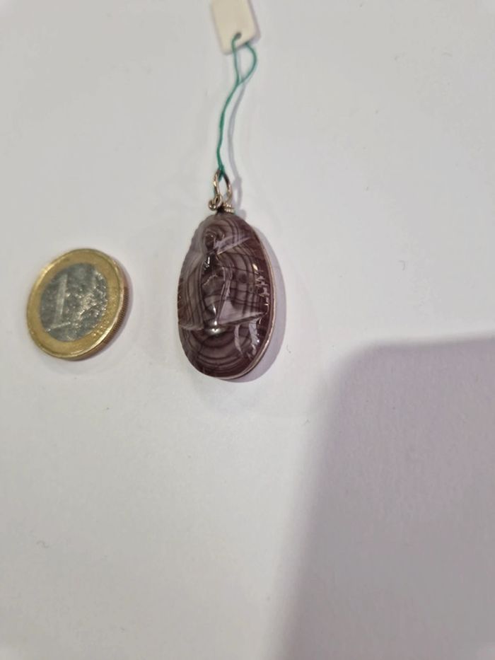 Pendentif agate suprême sculptée Vierge - photo numéro 2