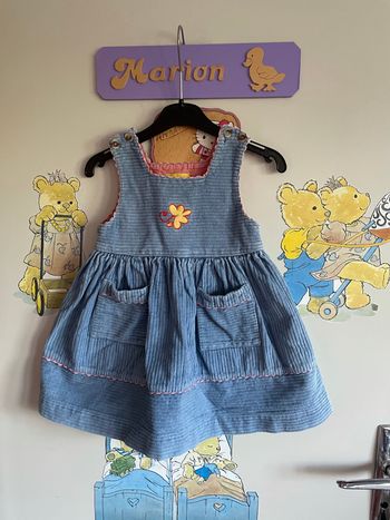 Robe bleu à motifs, taille 18 mois, marque Dpam