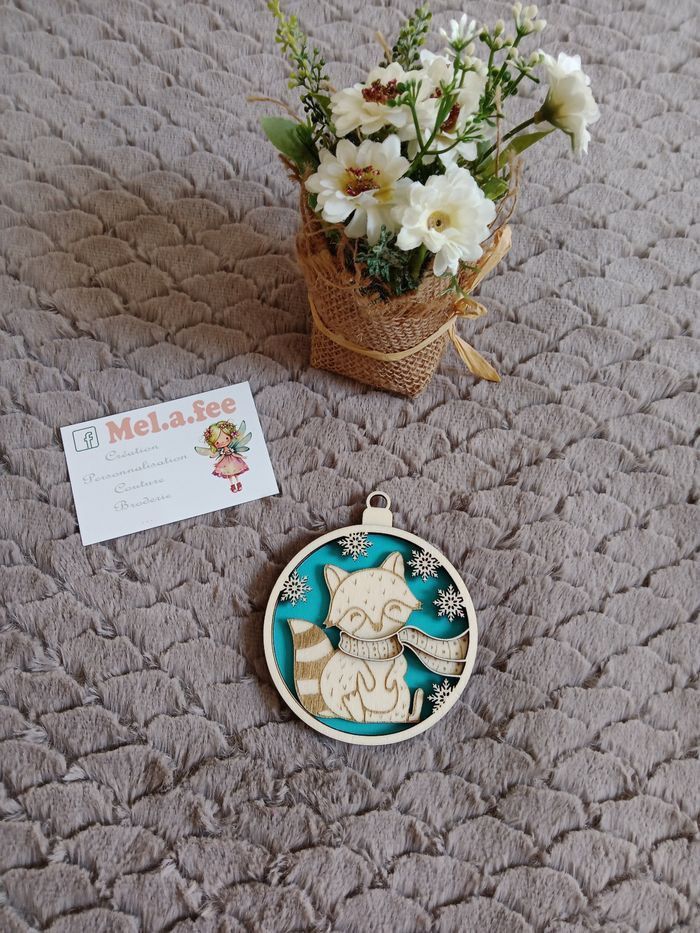 Boule de Noël en bois personnalisé premier Noël