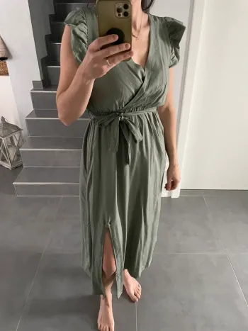 Robe longue kaki