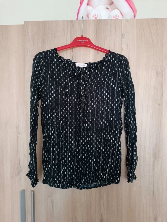 Blouse noire à motifs taille 36 grain de malice