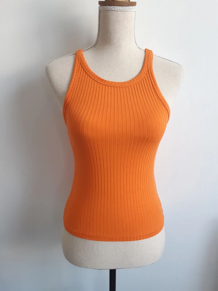 Débardeur côtelé orange Cache Cache T34