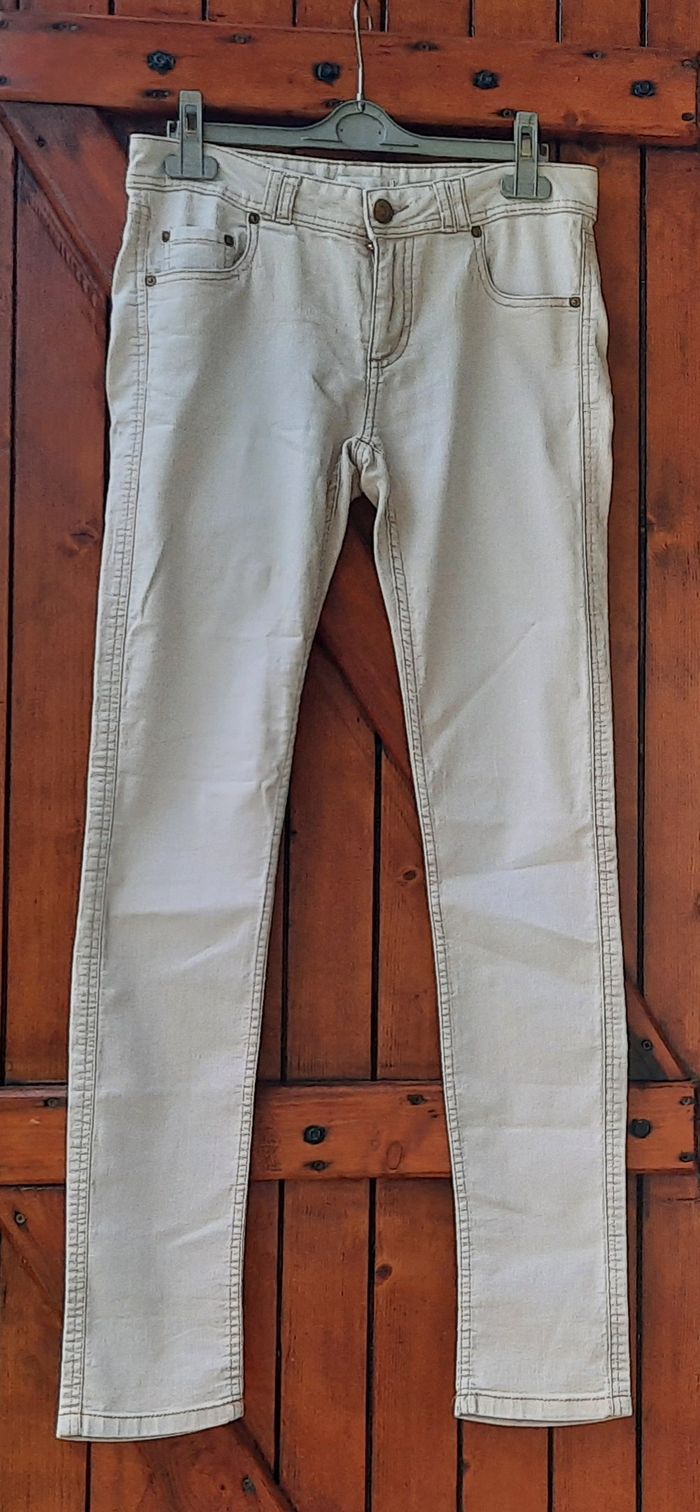 Jean beige Promod, femme, taille L/40 - photo numéro 3