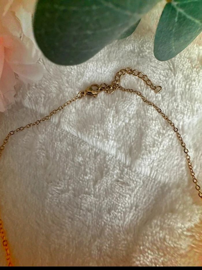 Collier en acier inoxydable doré avec œil - photo numéro 4