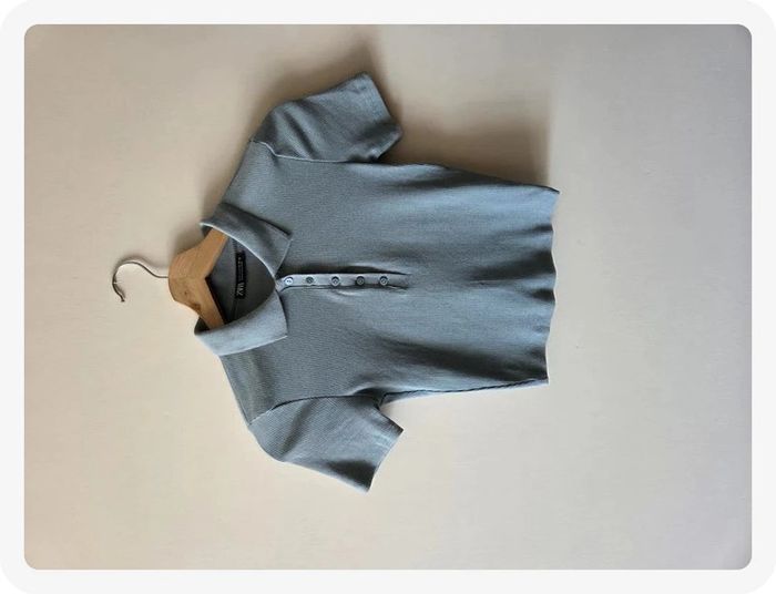 tops court Zara bleu clair taille S - photo numéro 4