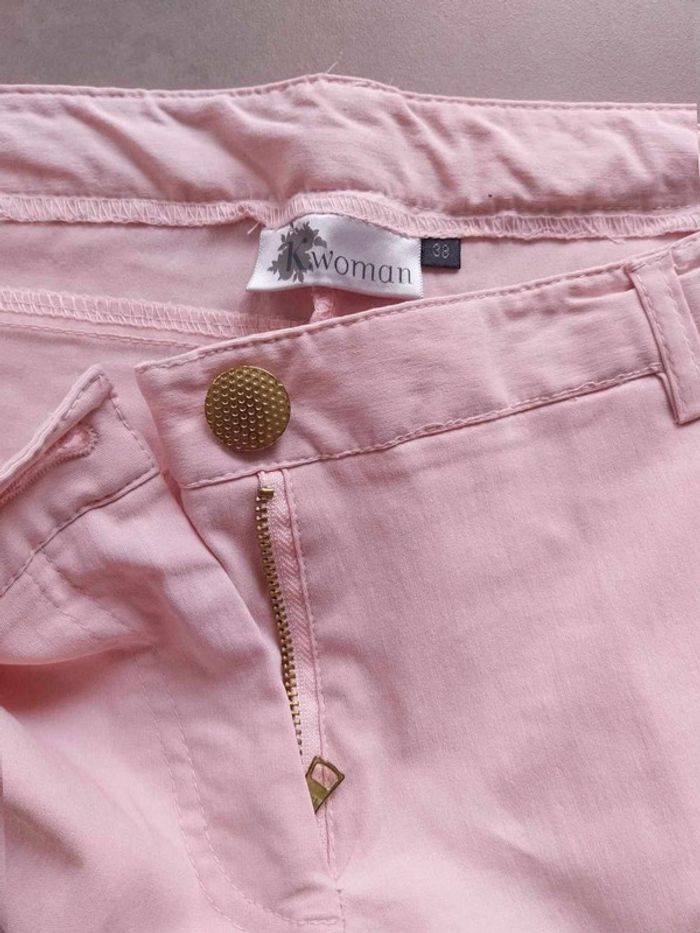 Pantalon  rose clair  extensible T38 - photo numéro 4