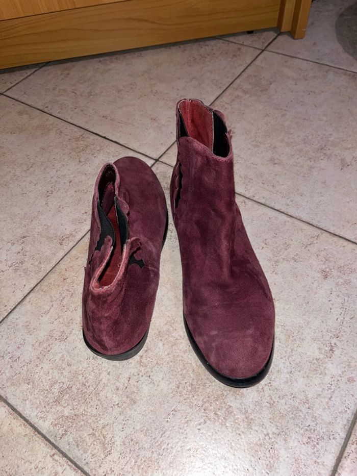 Bottines en daim mauves Naf Naf 38 - photo numéro 4