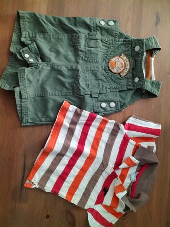 Salopette short et t-shirt 6 mois