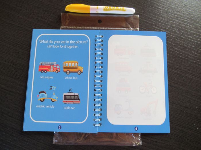 Livre coloriage véhicules de dessin à l'eau magique + crayon (type aquadoodle) neuf - photo numéro 3