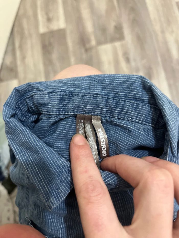 Chemise bleu taille 18 mois orchestra - photo numéro 3