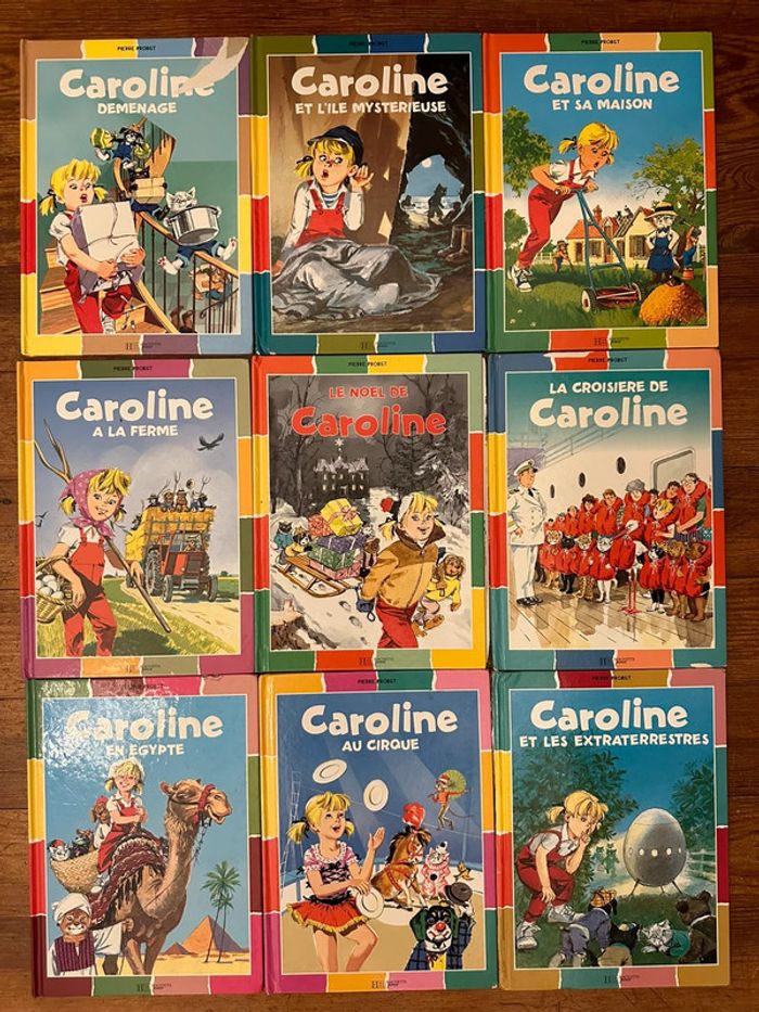 Lot de 9 livres rares état satisfaisant Caroline bd album Pierre Probst couleurs multicolore