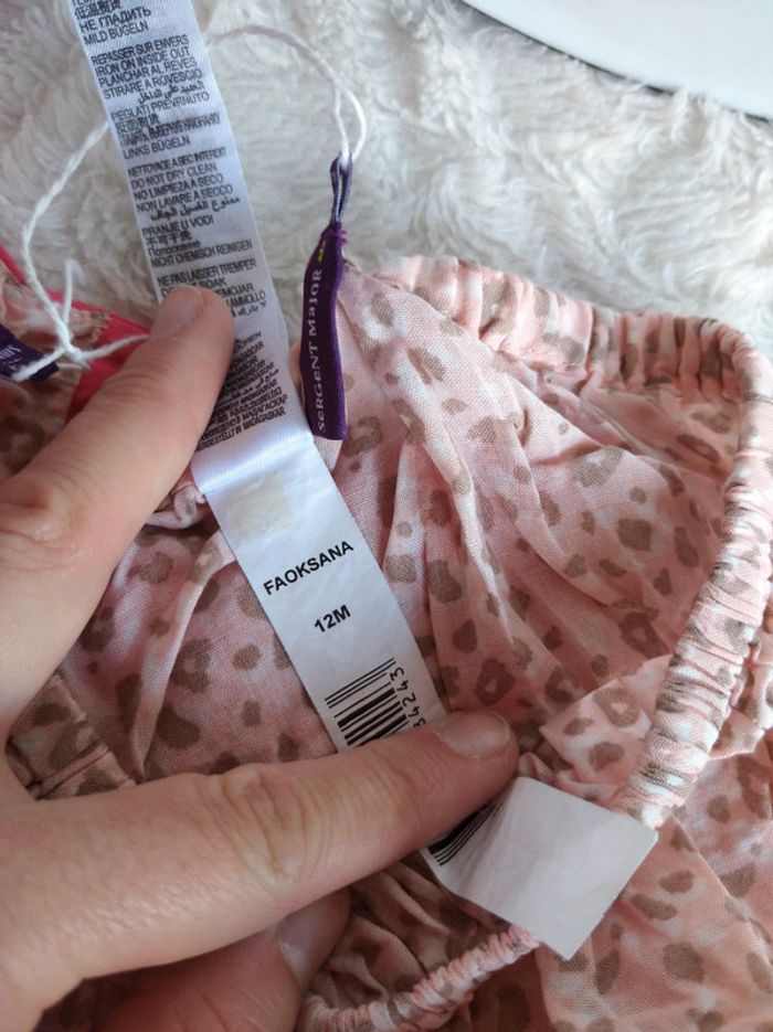 Ensemble (robe + boomer culotte) Fille 12 mois animaux savane éléphant Sergent major - photo numéro 13