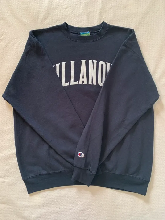 Sweat shirt Vintage Champion  Villanova Bleu marine 🏀 - photo numéro 4