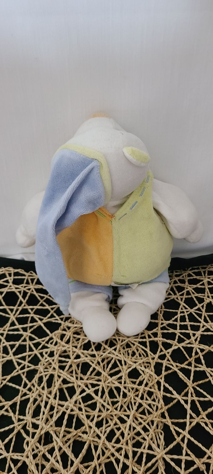 Doudou ours Fripon salopette orange verte DOUDOU ET COMPAGNIE - photo numéro 4