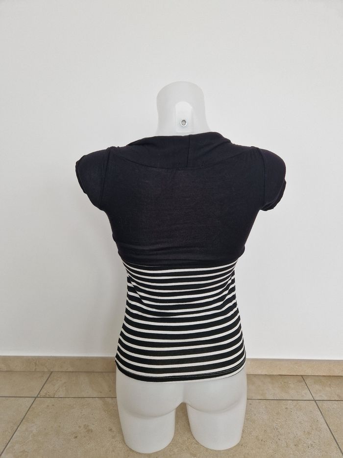 Haut rayé avec faux gilet noir Made in Italy - photo numéro 5