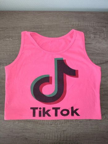 T shirt court tiktok rose fluo 5/6 ans