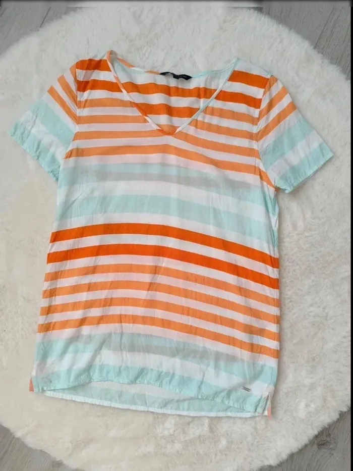 🧡 T-shirt rayé Tommy Hilfiger taille S - photo numéro 4