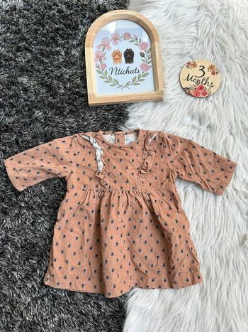 Robe manches longues à velours - petit bateau - 3 mois