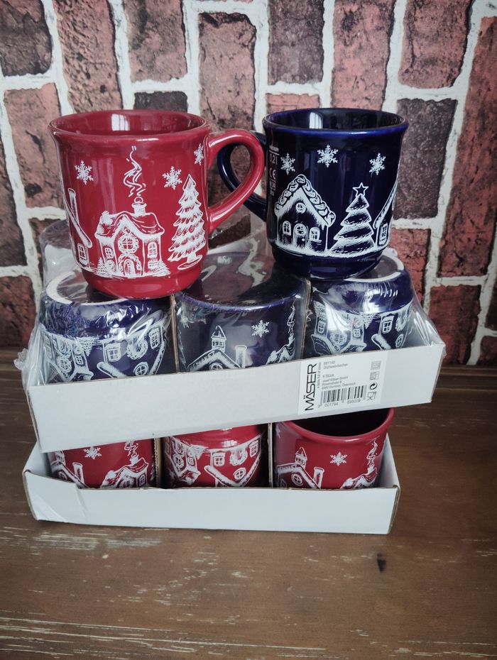 Lot de 12 mugs de Noël