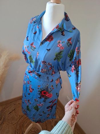 Robe casual bleue/Lilas Fleurie Vila Joy taille M 38