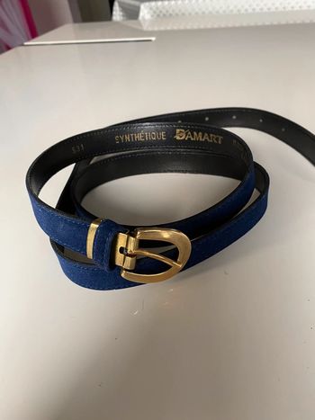 Ceinture bleu marine boucle métal doré