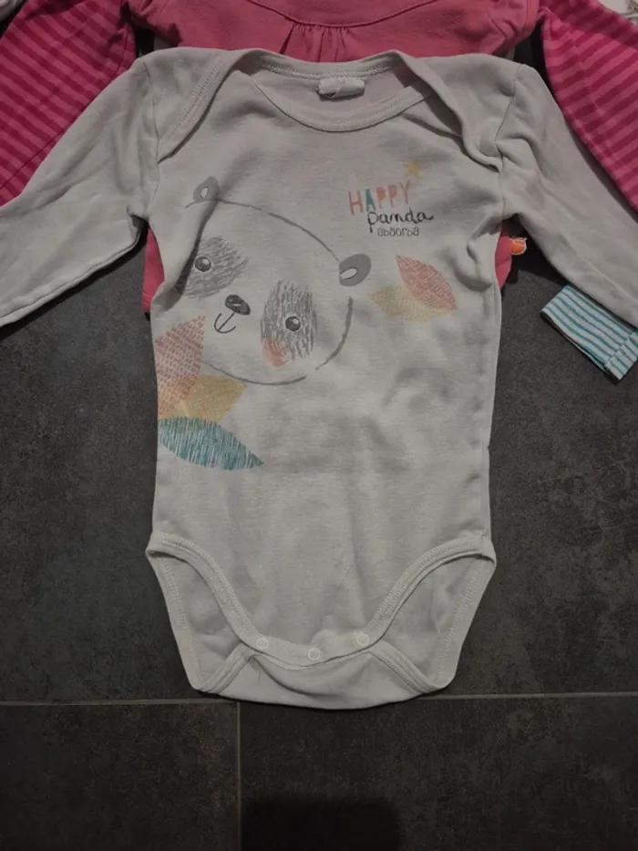 Lot de bodies manches longues fille 12 mois - photo numéro 2