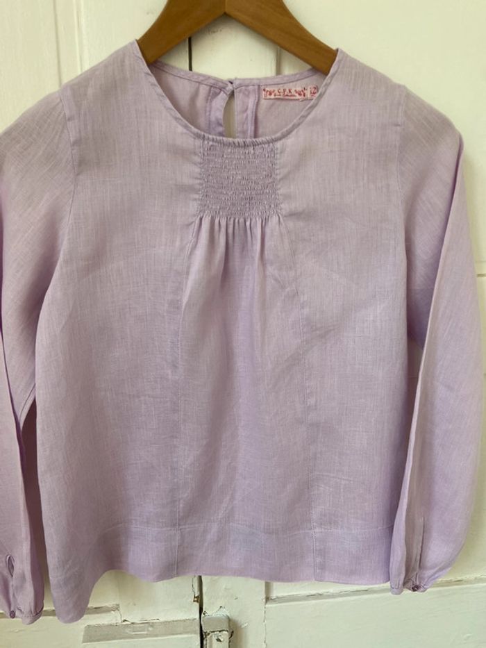 Blouse en lin CFK taille 12 ans - photo numéro 3